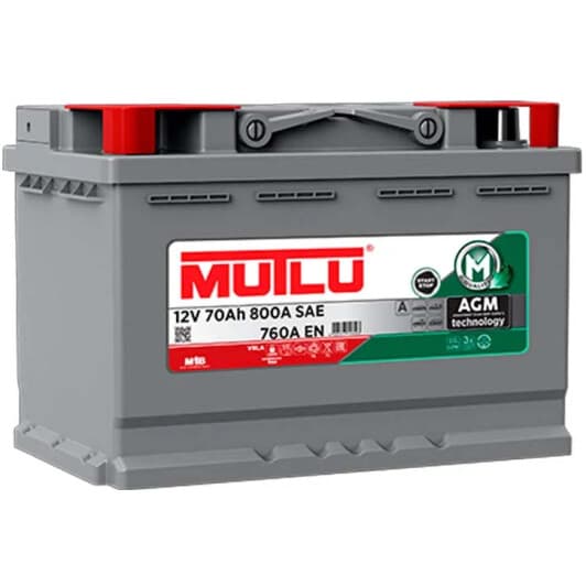Акумулятор Mutlu 6 CT-70-R AGM Start Stop AGML370076A