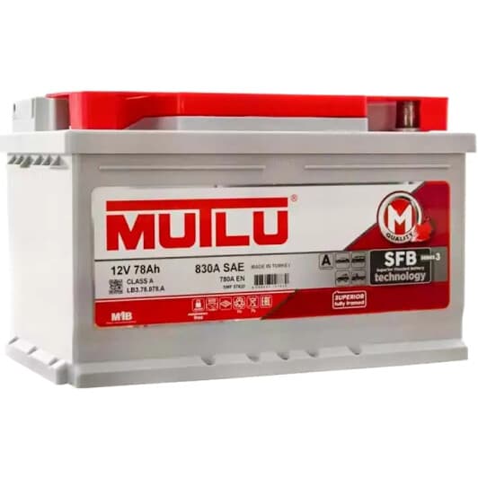 Акумулятор Mutlu 6 CT-78-R S3 LB378078A