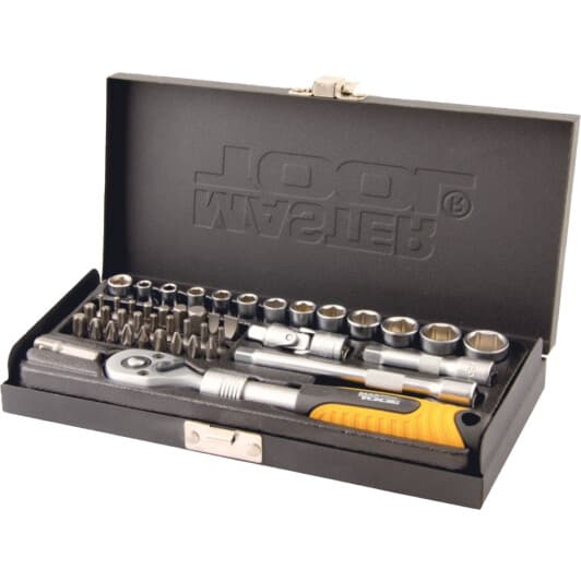 Набір бит та торцевих головок з тріскачкою MasterTool 78-2045 39 шт.