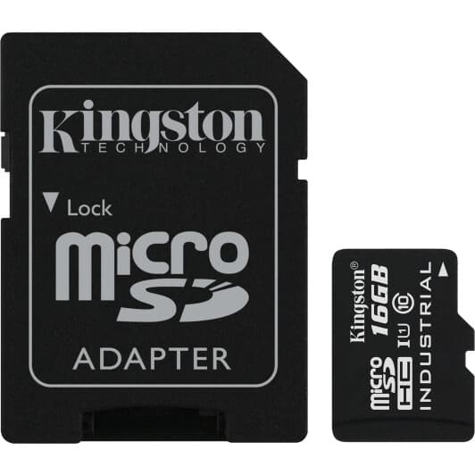 Карта пам’яті Kingston Industrial microSDHC 16 ГБ з SD-адаптером