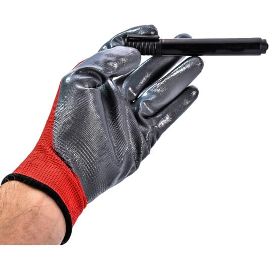 Перчатки рабочие Intertool трикотажные с нитриловым покрытием красные