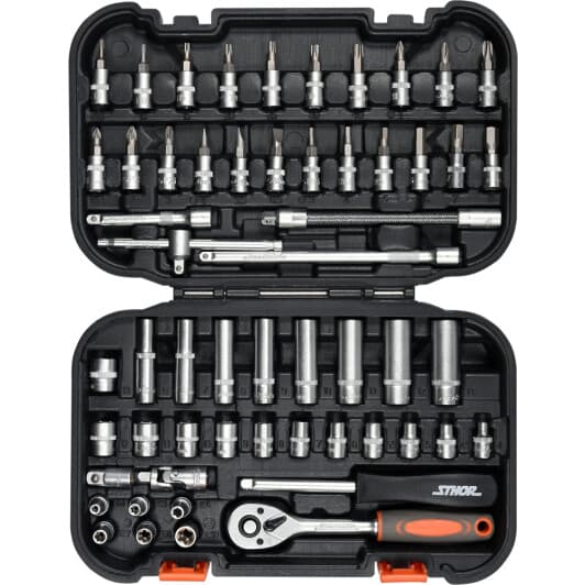 Набір бит та торцевих головок з тримачем та тріскачкою Yato Sthor 58643 46 шт.