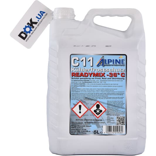 Alpine Ready Mix G11 синій -36 °C, 5 л готовий антифриз