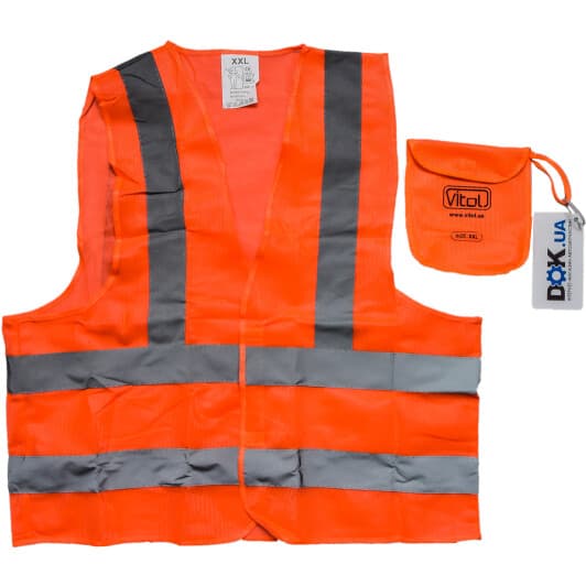 Жилет светоотражающий Vitol оранжевый с чехлом