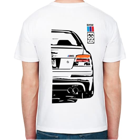 Футболка чоловіча Avtolife BMW E39 MotorSport White біла принт ззаду