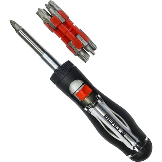 Отвертка реверсивная с набором бит Berg 47-437