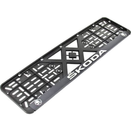 Рамка номерного знака BI-PLAST bp284 колір чорний на Skoda