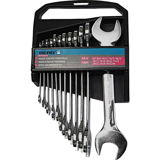 Набір ключів ріжкових Berg 48-912 6x7-30x32 мм 12 шт