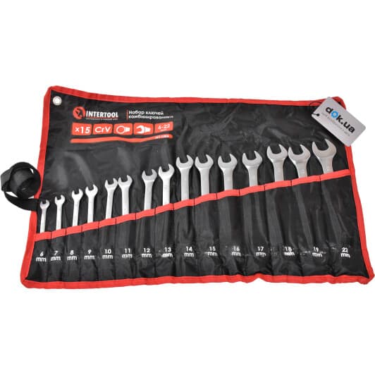 Набор ключей рожково-накидных Intertool ht1204 6-22 мм 15 шт