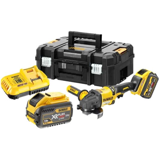 Болгарка аккумуляторная DeWALT DCG418X2 (2 аккумулятора + ЗУ + чехол) 125 мм