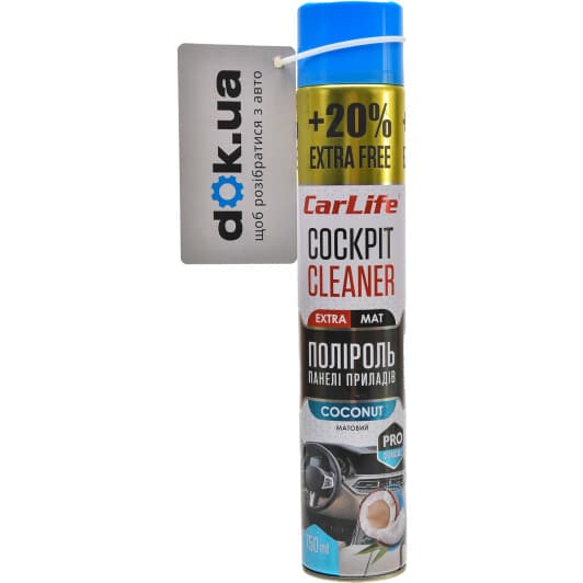 Поліроль для салону Carlife Cockpit Cleaner Extra Mat кокос 750 мл