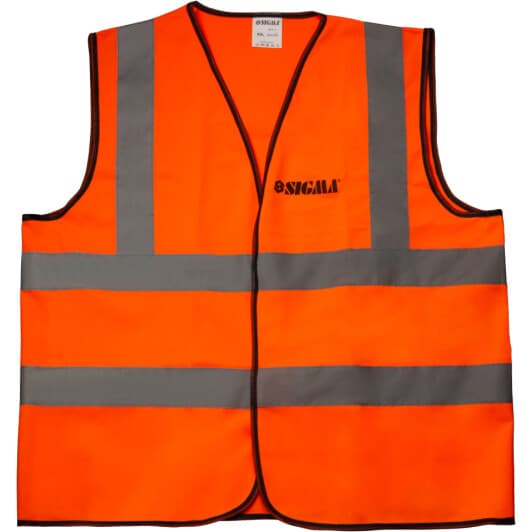 Жилет світловідбивний Sigma помаранчевий з вертикальними смугами