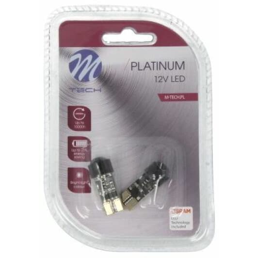 Автолампа M-TECH Platinum W5W W2,1x9,5d 2,5 W TULB805W