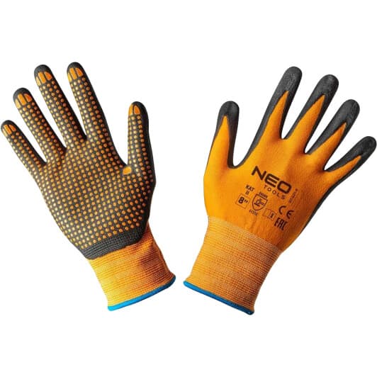 Перчатки рабочие Neo Tools нейлоновые с нитриловым покрытием оранжевые