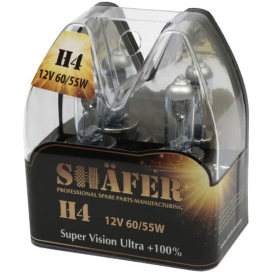 Автолампа Shafer Super Vision Ultra +100% H4 P43t 60 W прозрачная SL3004