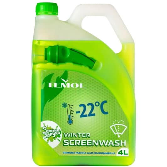 Омыватель стекла TEMOL Winter Screenwash зимний -22 °С зеленое яблоко (4 л)