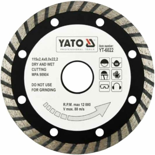 Круг відрізний Yato Turbo YT-6022 115 мм