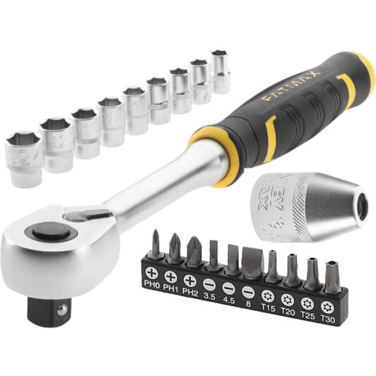 Набір бит та торцевих головок з тримачем та тріскачкою Stanley FMMT826810 10 шт.
