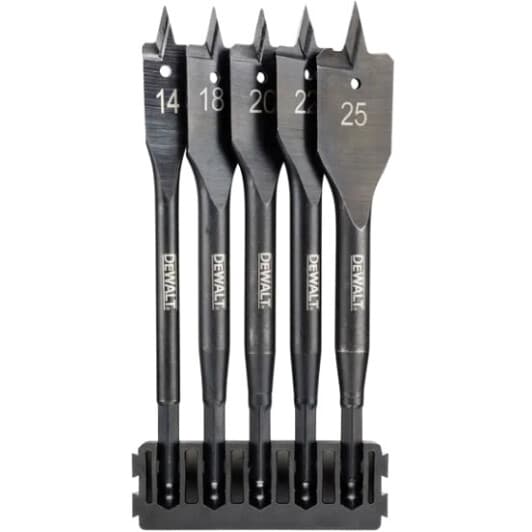 Набор сверл DeWALT перьевых по дереву Extreme Impact DT70833 14-25 мм 5 шт.