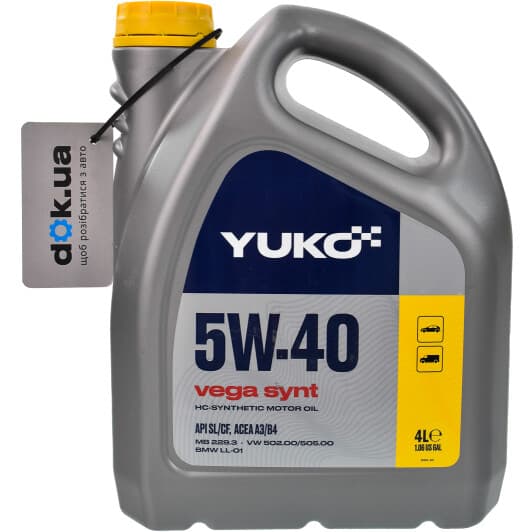 Yuko Vega Synt 5W-40 (4 л) моторное масло
