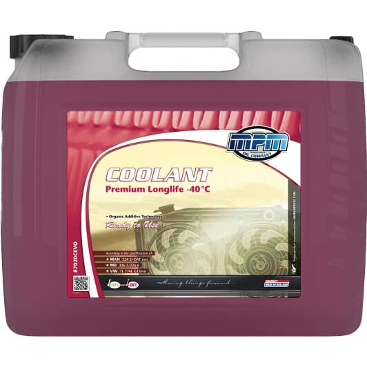 MPM Premium Long Life G12 evo красный -40 °C, 20 л (87020CEVO) готовый антифриз