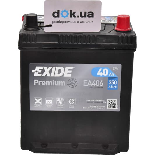 Аккумулятор Exide 6 CT-40-R Premium EA406
