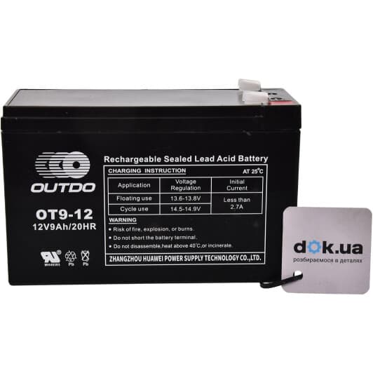 Аккумулятор для ИБП Outdo ОТ9-12 ОТ9-12 9 Ач 12 В