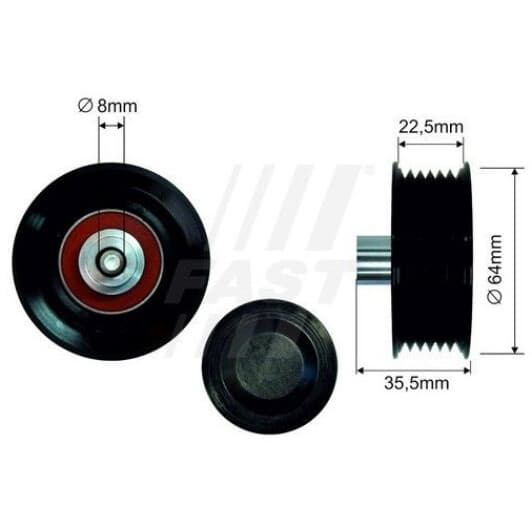 ft44593 Fast Обвідний ролик поліклинового ременя