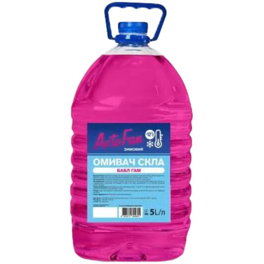 Омыватель стекла AvtoFan зимний -12°С bubble gum (5 л)