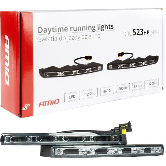 Комплект додаткових LED фар Amio DRL-523HP mini 01526 універсальних 12 W 2 шт.