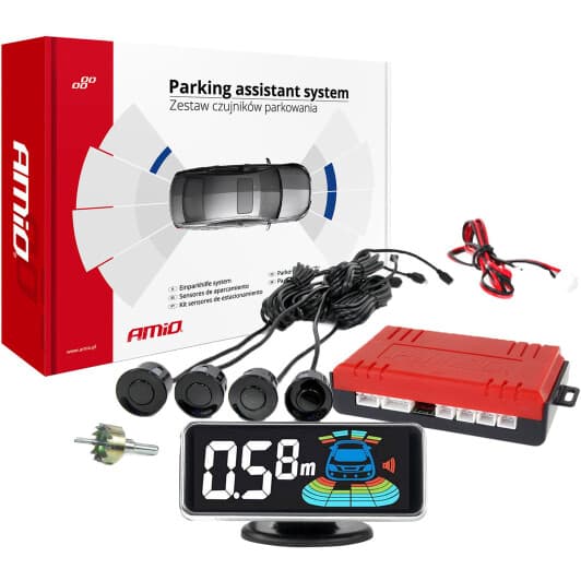 Парктроник Amio LED 3D AMIO-03185 черный 4 шт.