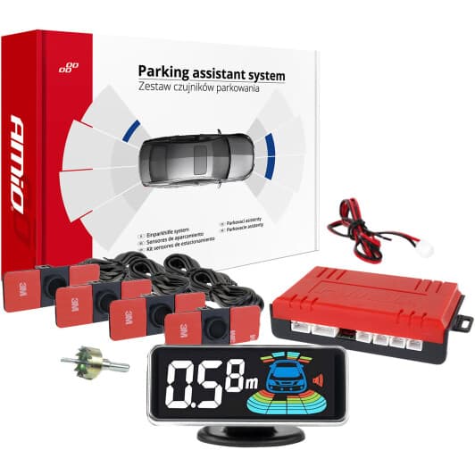 Парктронік Amio LED 3D AMIO-03190 з чорними датчиками 4 шт.