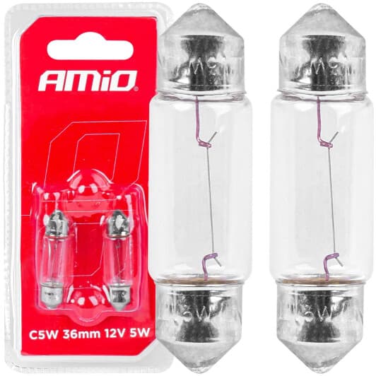 Автолампа Amio Festoon C5W SV8,5-8 5 W прозрачная 03348