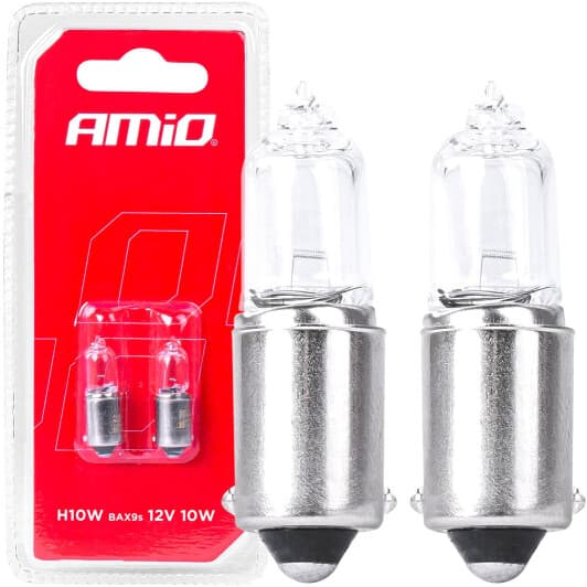 Автолампа Amio H10W BAX9s 10 W прозрачная 03356