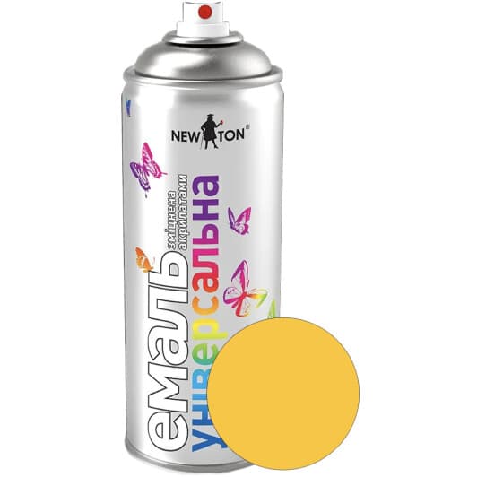 Аэрозольная краска New Ton Универсальная транспортно-желтая RAL 1023 400 мл