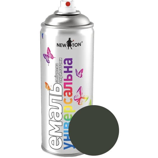 Аэрозольная краска New Ton Универсальная серо-оливковая матовая 400 мл