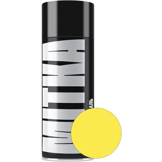 Аэрозольная краска Mitka желтая RAL 1026 глянцевая 400 мл