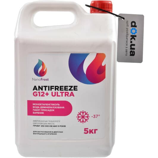 NanoFrost Ultra G12+ розовый -37 °C, 5 л готовый антифриз