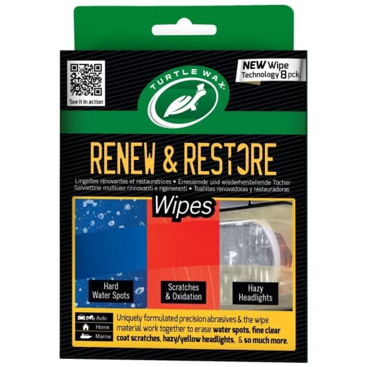 Салфетки Turtle Wax Renew & Restore 54747 нетканый материал 8 шт