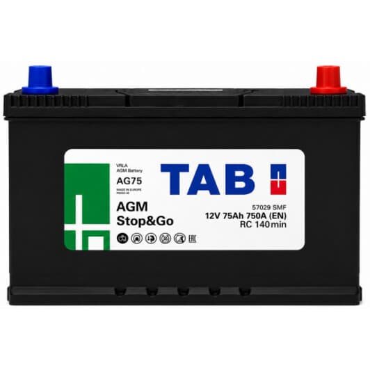 Аккумулятор TAB 6 CT-75-R Stop&Go AGM 213175