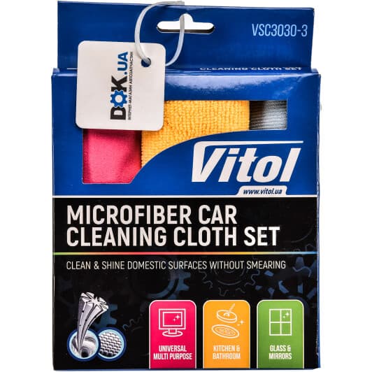Набір серветок Vitol VSC3030-3 мікрофібра 3 шт