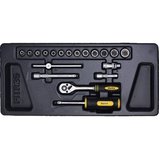 Набір торцевих головок та компонентів Starline NRF1TR35 1/4" (19 пр.)
