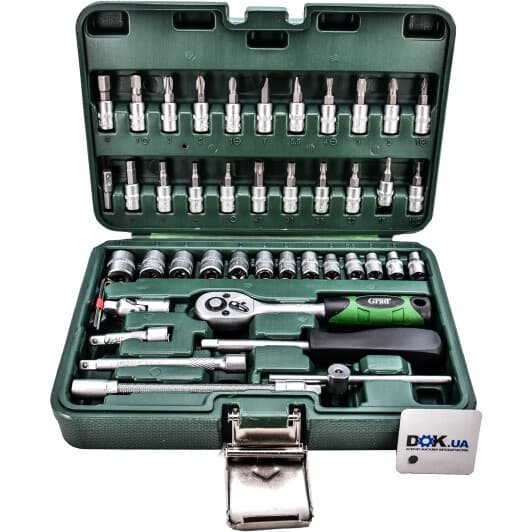 Набор бит и торцевых головок с держателем и трещоткой Grad 6004015 34 шт.