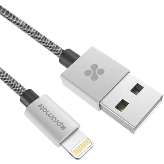 Кабель Promate LINKMATE-LTF2-SILVER USB - Apple Lightning 2 м