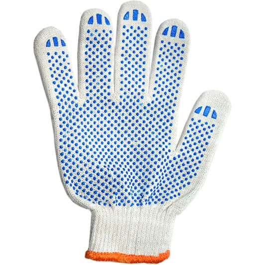 Перчатки рабочие Stark хб с точками ПВХ белые