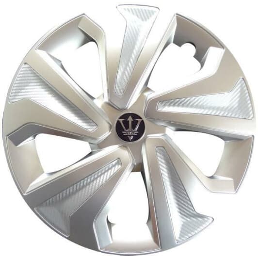 Комплект колпаков на колеса Carface Evo Kango цвет серебристый с карбоновой отделкой R16