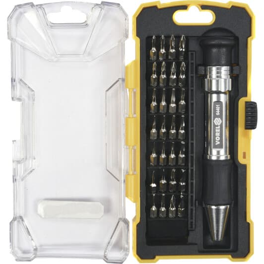 Отвертка прецизионная с набором бит Vorel 64401