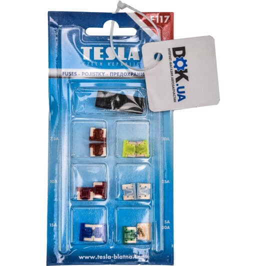 Набор предохранителей с экстрактором Tesla f117 FL mini 12 шт.
