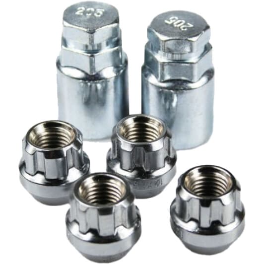 Комплект гаек-секреток с ключом WALLINE 406145H2