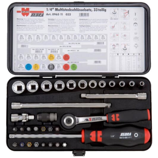 Набір бит та торцевих головок з тримачем та тріскачкою Würth 096511032 15 шт.